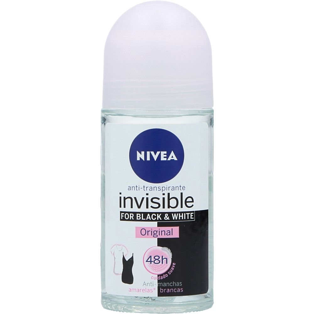  - Desodorizante Nivea Invisible Black & White Roll-On 50 mL (1)
