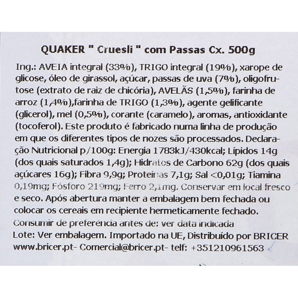 - Cereais Quaker Cruesli Passas 450g (2)