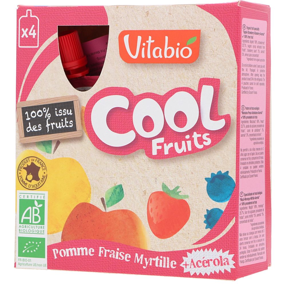  - Vitabio Organic Acerola / Apple / Strawberry / Blueberry Fruit Puree 4x90g (1)
