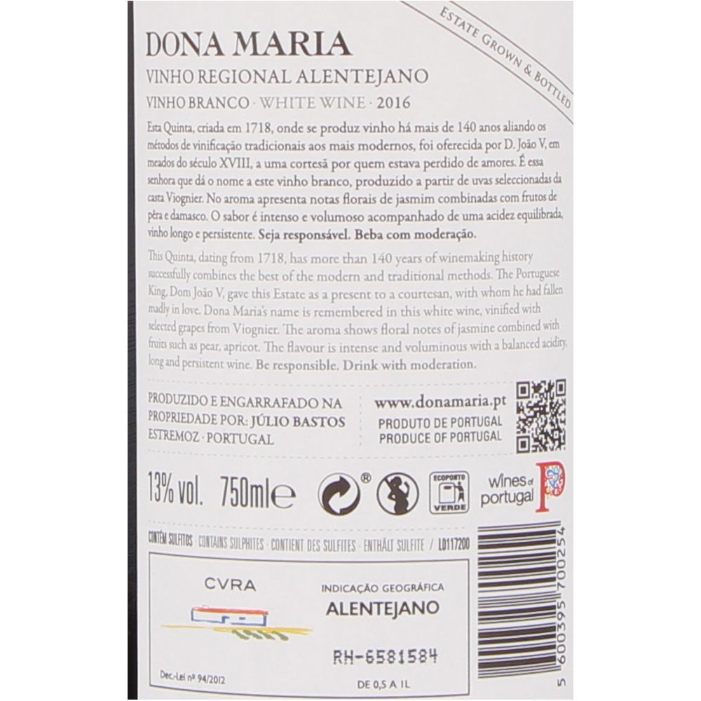  - Vinho Dona Maria Viognier Branco 18 75cl (2)