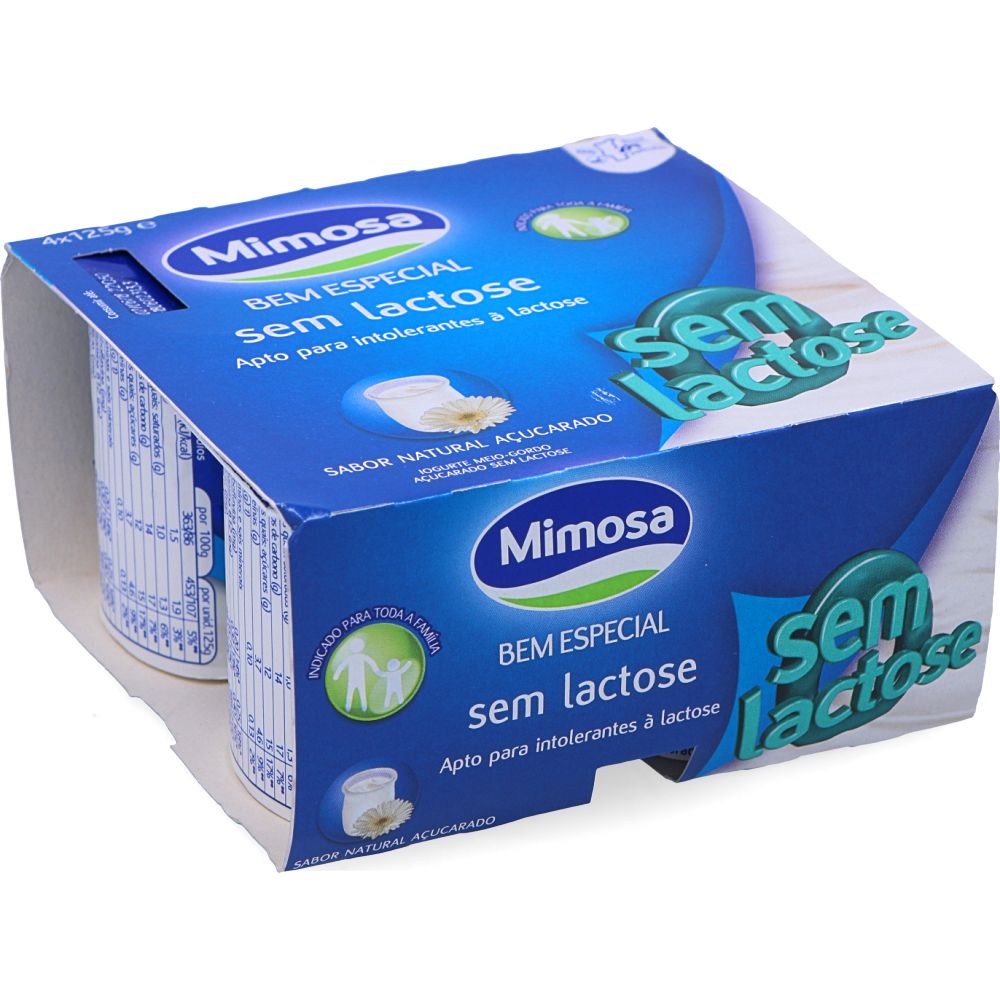  - Mimosa Lactose Free Natural Yoghurt w/ Sugar 4 x 125g (1)