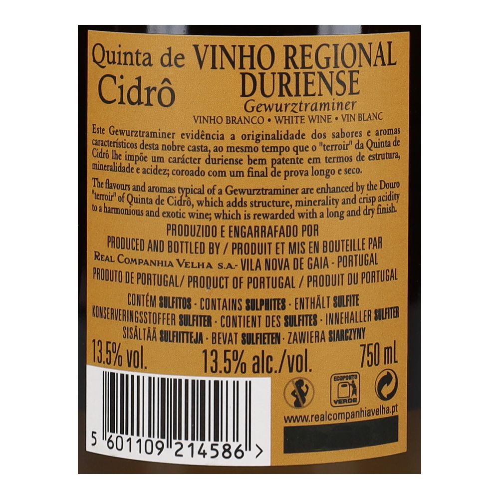  - Quinta Cidro Gewurztramin White Wine `18 75cl (2)
