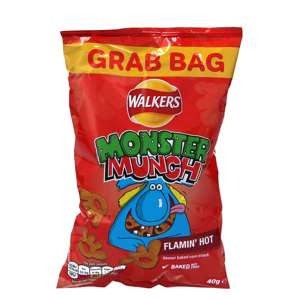  - Walkers Flamin Hot Monster Munch Snacks 40 g (1)