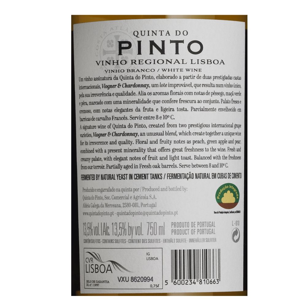  - Quinta Pinto Chardonnay Viognier White Wine 75cl (2)