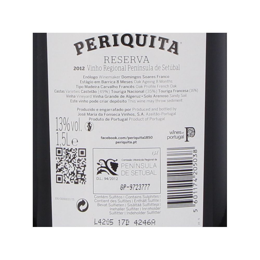  - Periquita Reserva red Wine `16 1.5L (2)