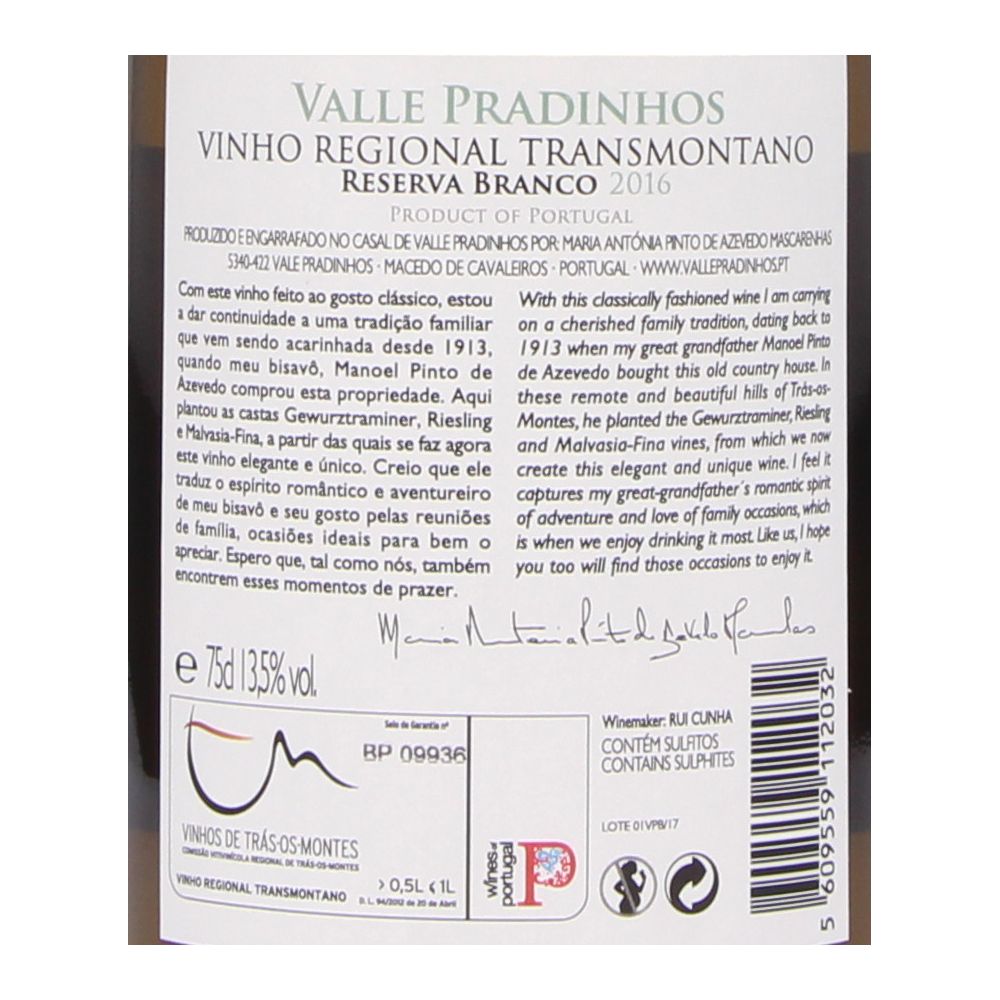  - Valle Pradinhos White Wine `18 75cl (2)