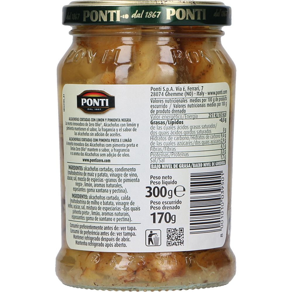  - Ponti Zero Olio Pepper / Lemon Artichokes 170g (2)