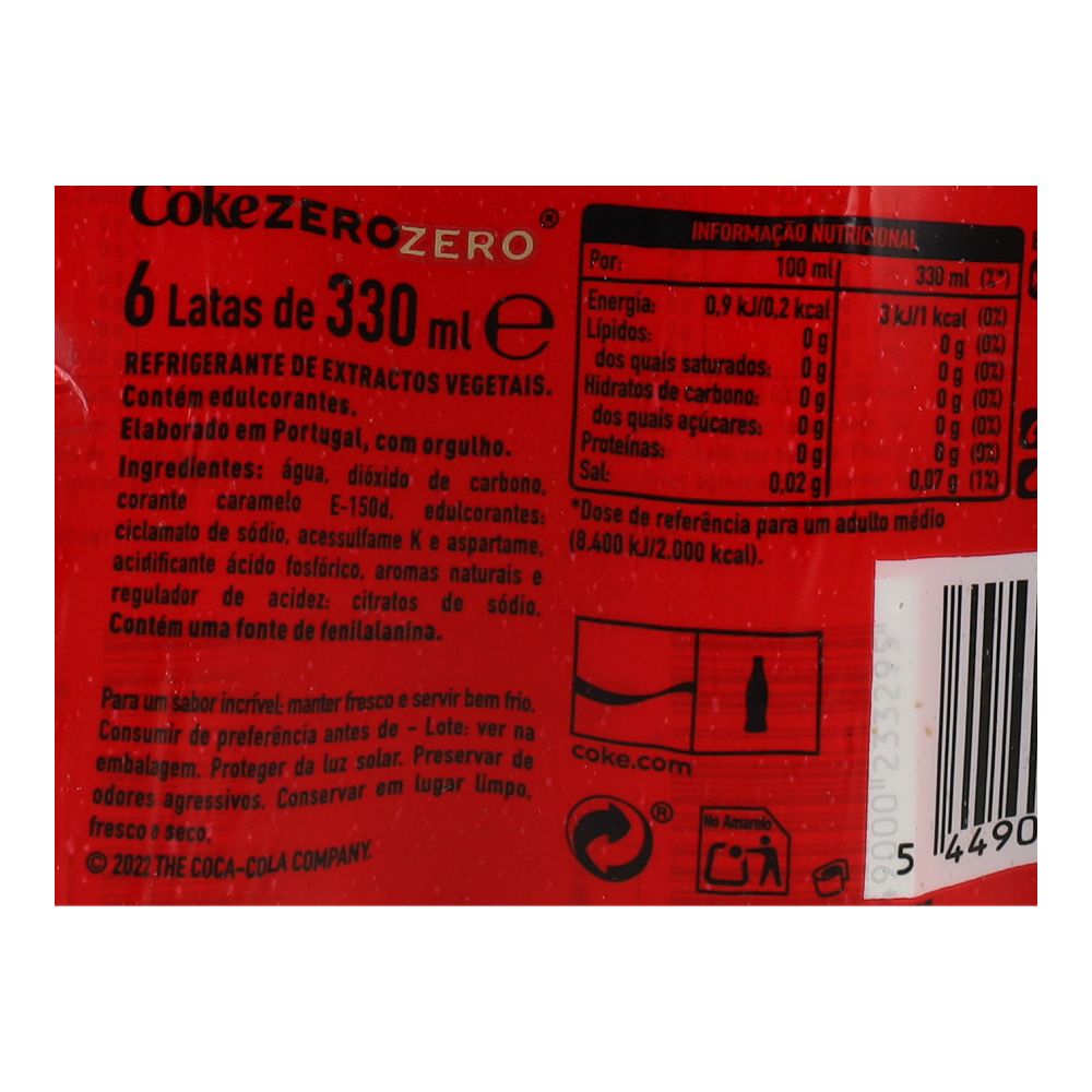  - Refrigerante Coca-Cola s/ Açúcar s/ Cafeína Lata 6x33cl (2)