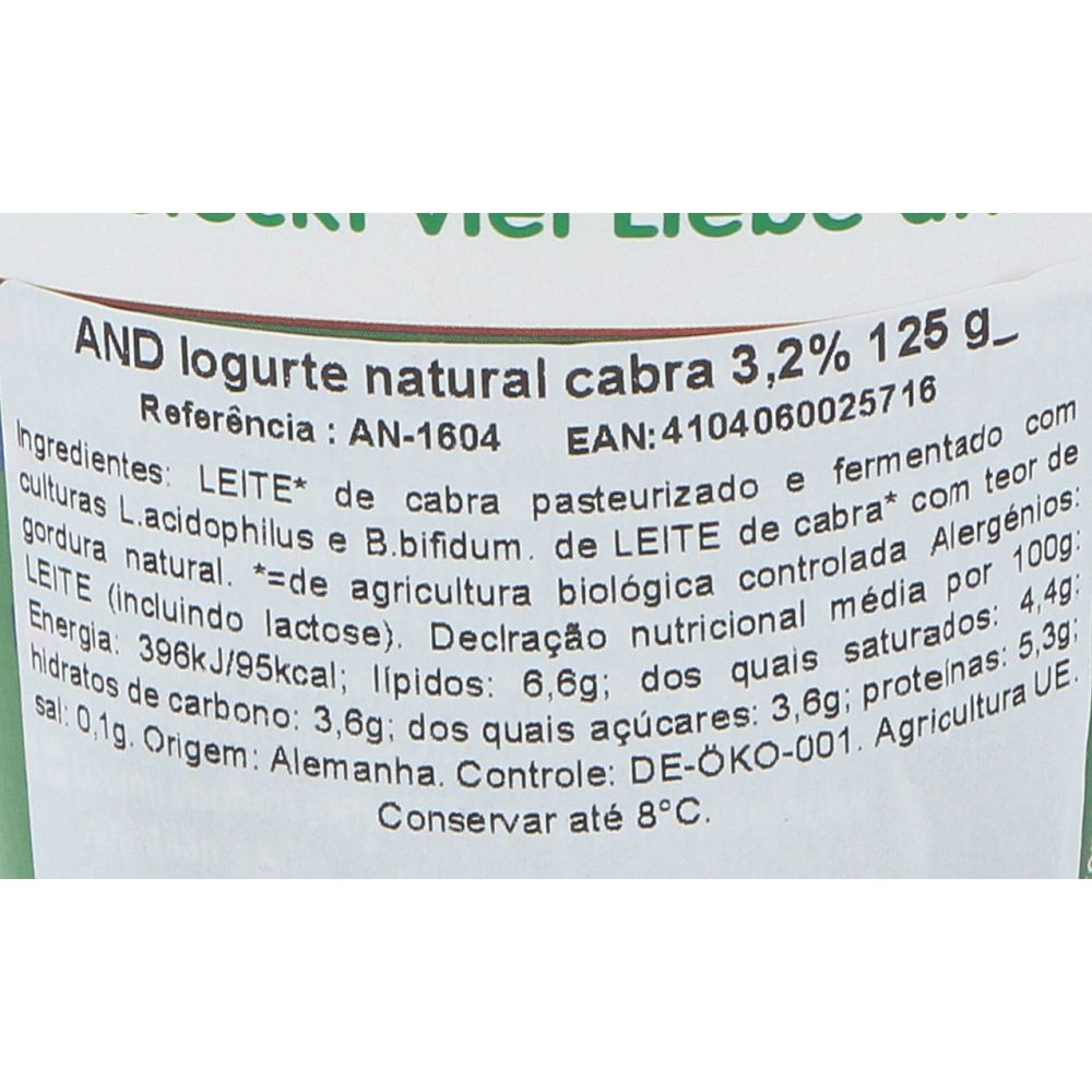  - Andechser Organic Natural Goat Milk Yoghurt 125g (2)