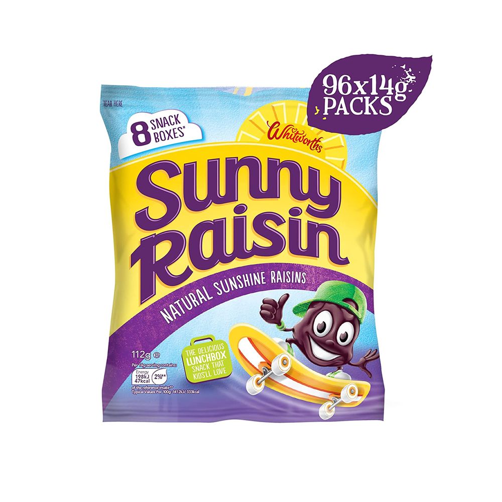  - Whitworths Sunny Dried Raisins 8 x 14 g (1)
