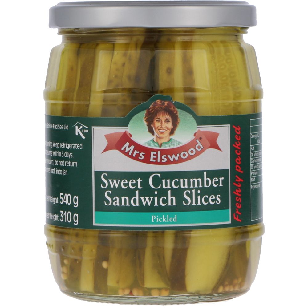  - Mrs Elswood Sweet Cucumber Slices 310g (1)
