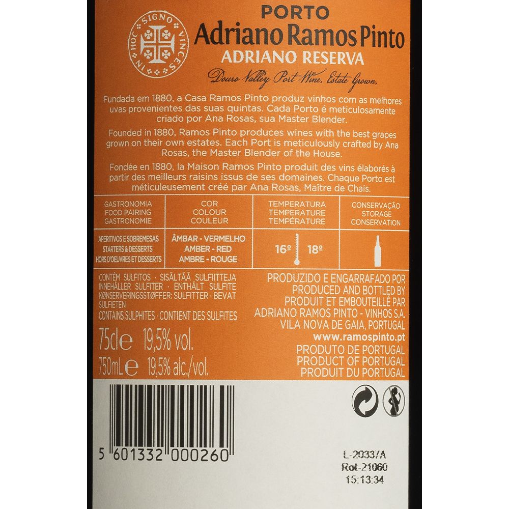  - Ramos Pinto Adriano Reserva Port Wine 75cl (2)