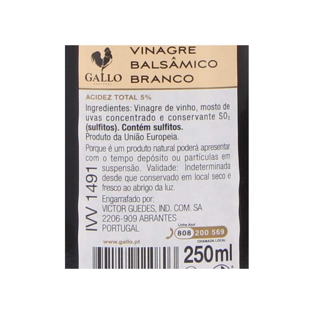  - Condimento Gallo Balsâmico Branco 250 mL (2)