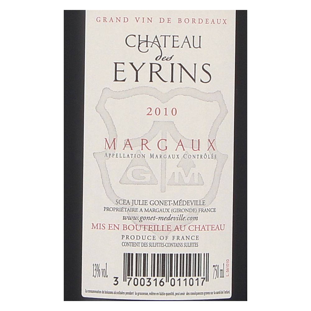  - Château Eyrins Margaux Red Wine 2010 75cl (2)