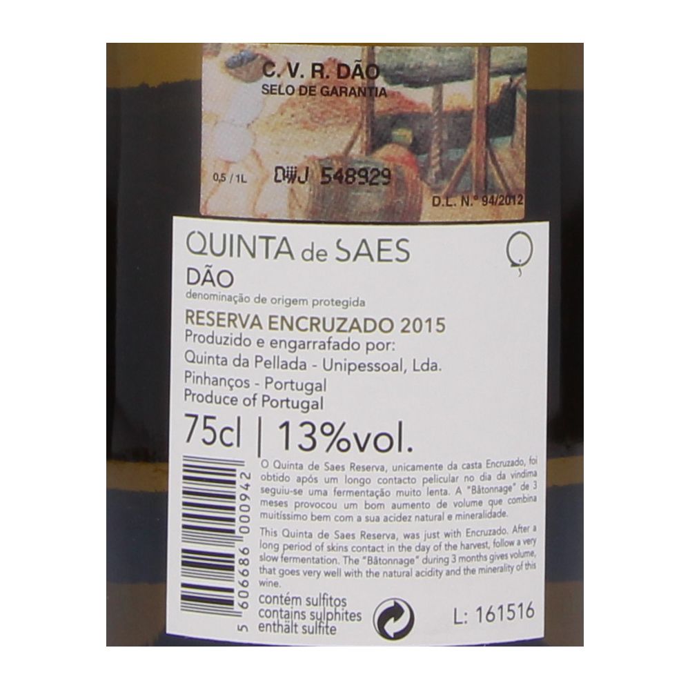  - Vinho Quinta de Saes Encruzado Branco 16 75cl (2)