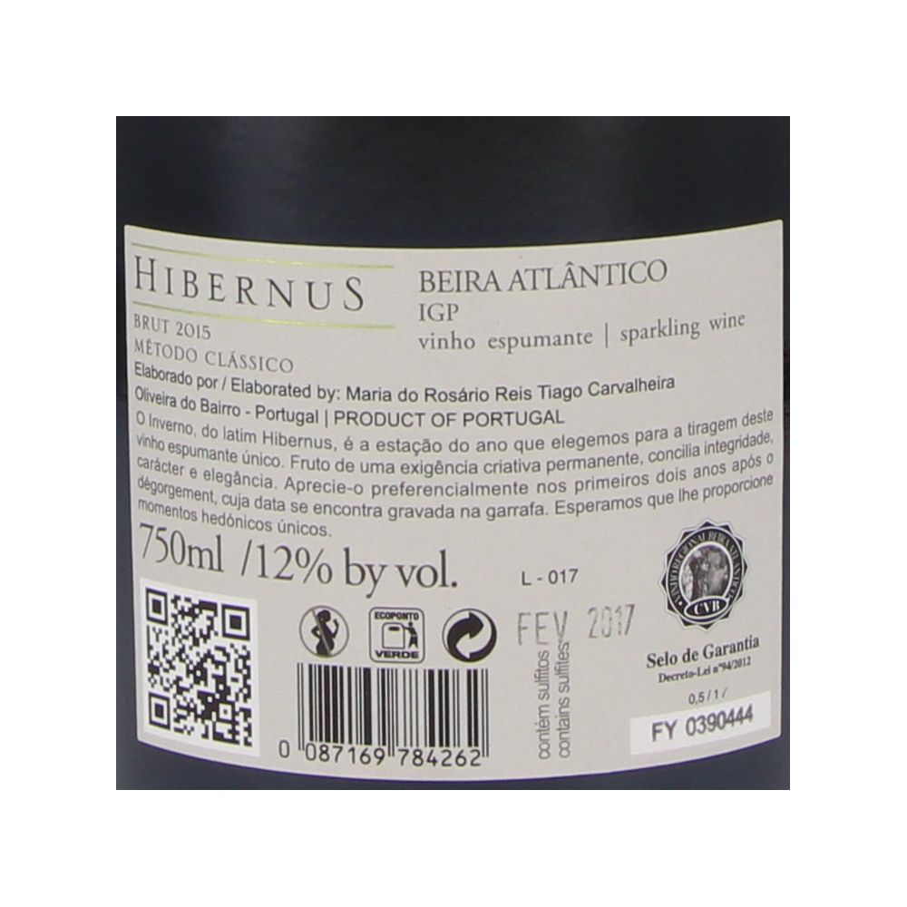  - Hibernus Premier Vintage Brut Sparkling Wine `15 75cl (2)