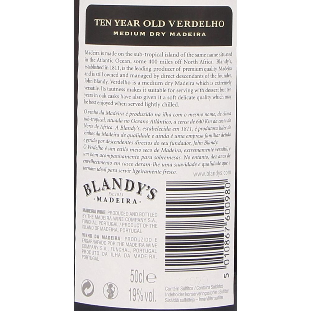  - Blandy`s Verdelho 10 Year Old Madeira Wine 50cl (2)