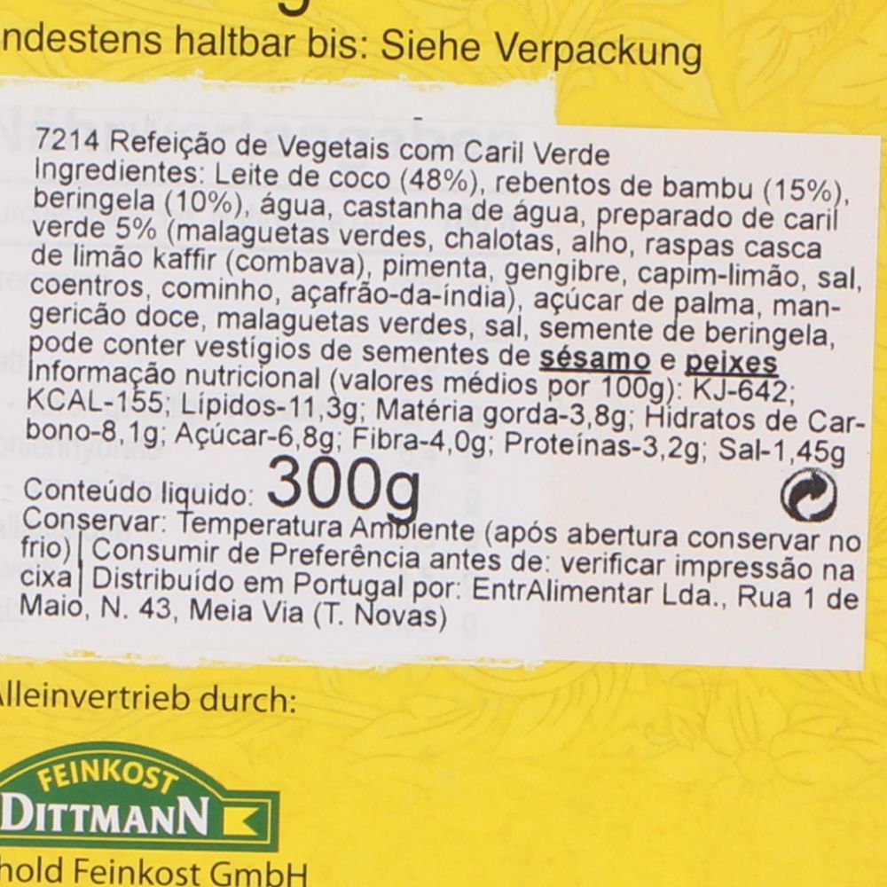  - Dittmann Vegetables w/ Green Curry 300g (2)