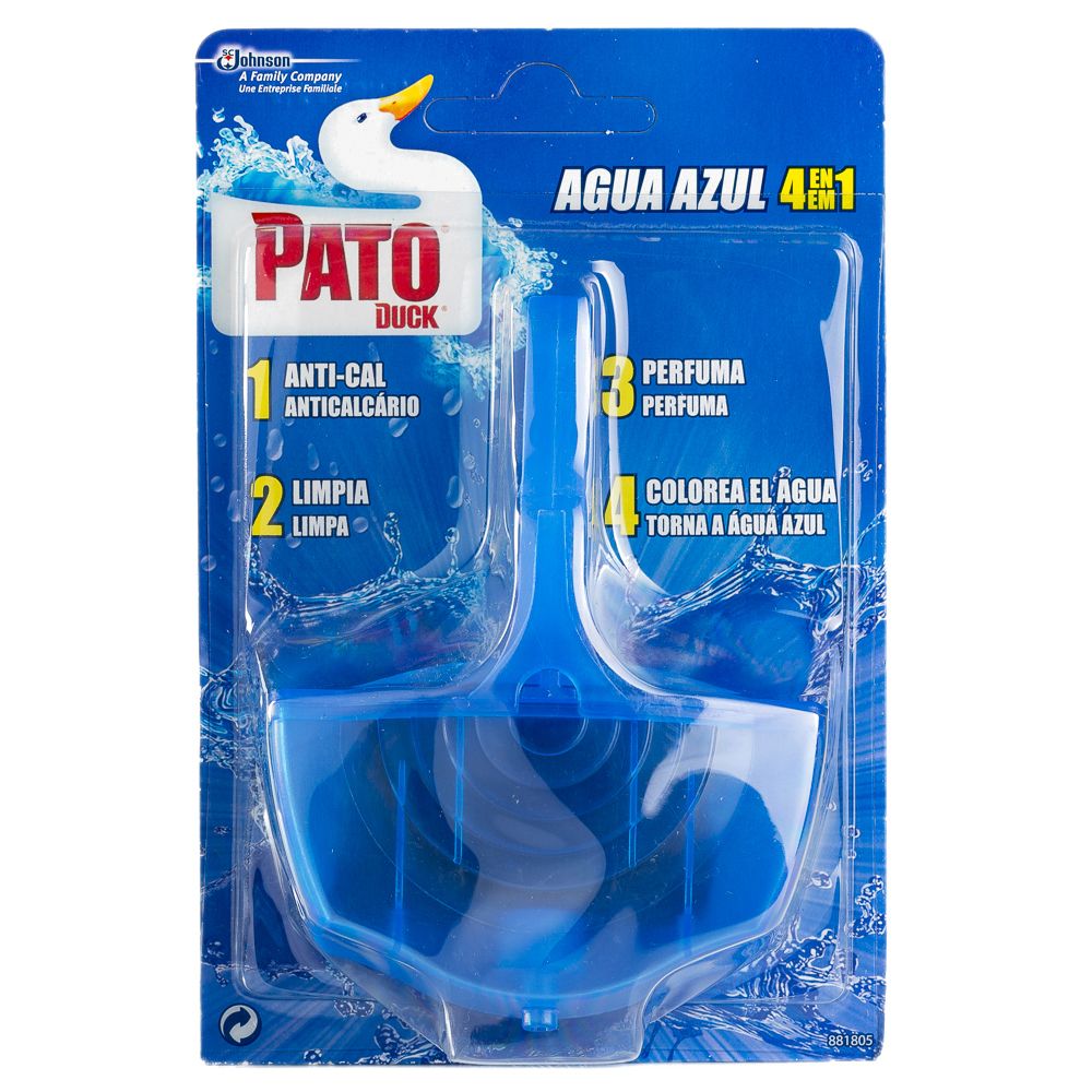  - Pato Super Toilet Rim Block Super Blue Water Holder + Refill 40g (1)