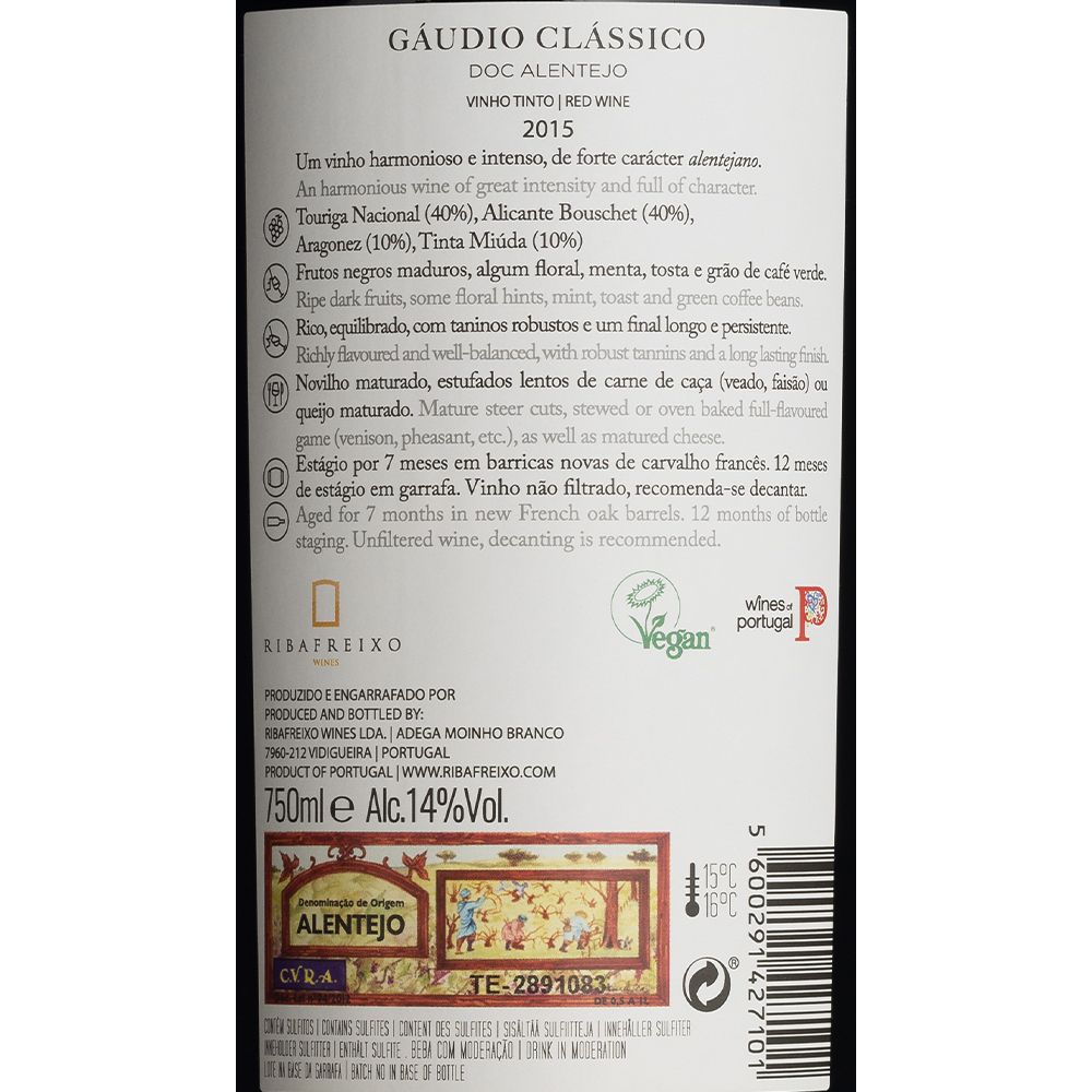  - Vinho Gaudio Clássico Tinto 14 75cl (2)