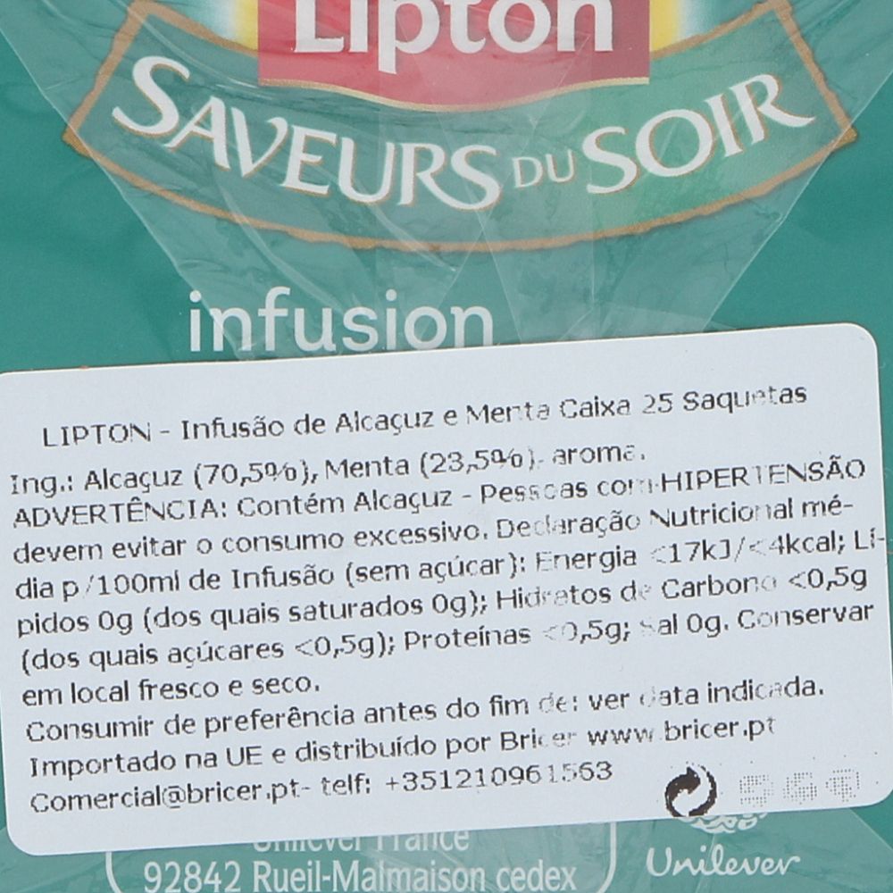  - Lipton Licorice / Mint Tea 25 Bags = 75 g (2)