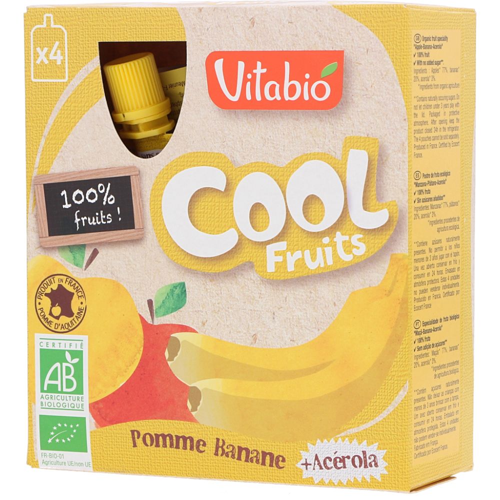  - Vitabio Organic Acerola / Apple / Banana Fruit Puree 4x90g (1)