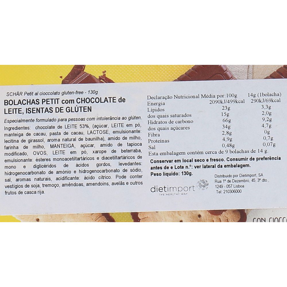  - Bolachas Schär Petit Chocolate s/ Glúten 130g (2)