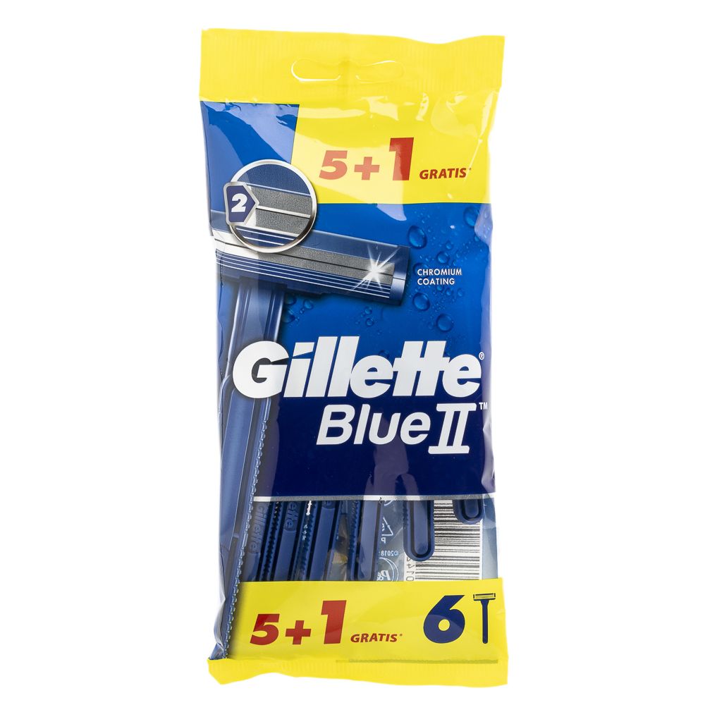  - Gillette Blue II Disposable Razors 5pc+1Free (1)
