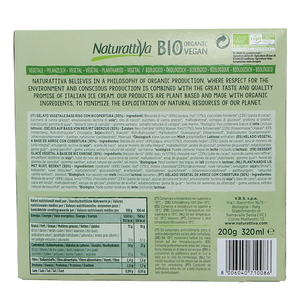  - Naturattiva Organic Non Dairy Rice Ice Creams 6 x 35 g (2)