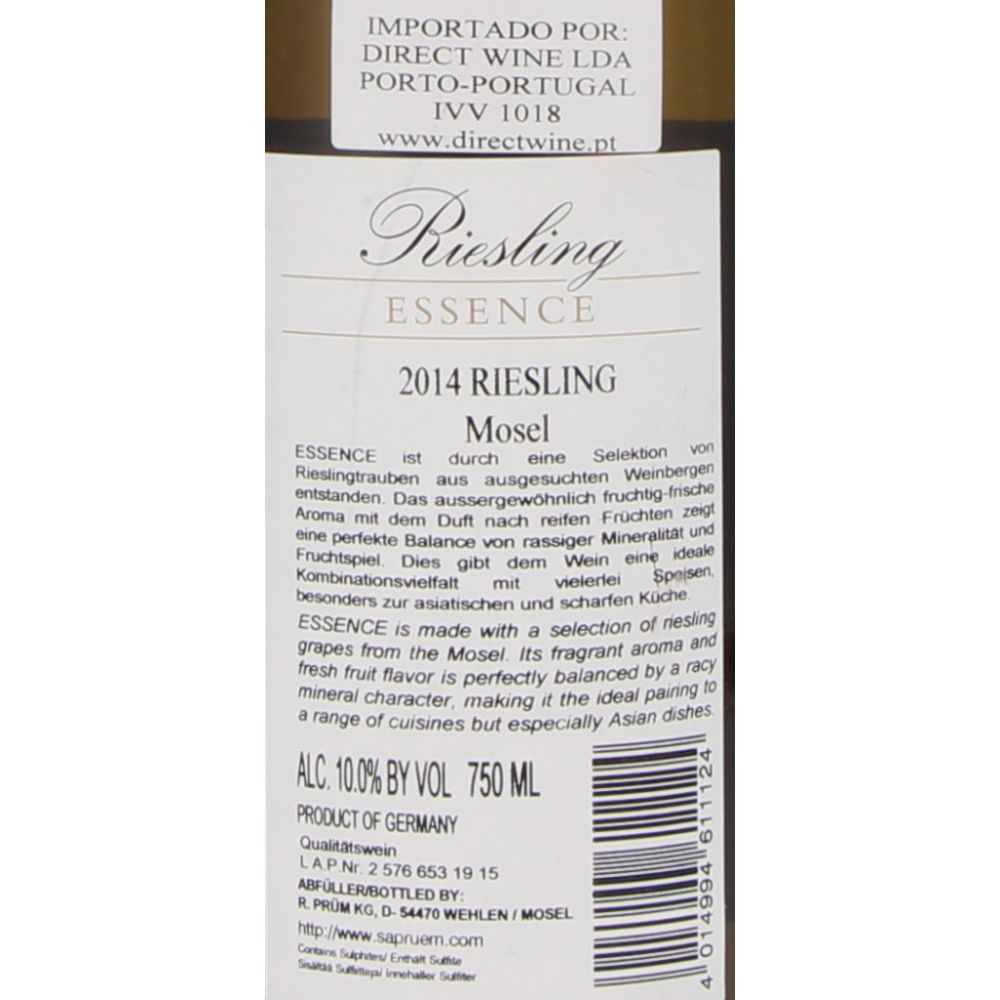  - S.A. Prüm Essence Riesling White Wine 2014 75cl (2)
