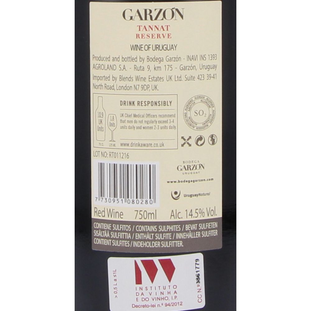  - Garzon Tannat Red Wine `15 75cl (2)