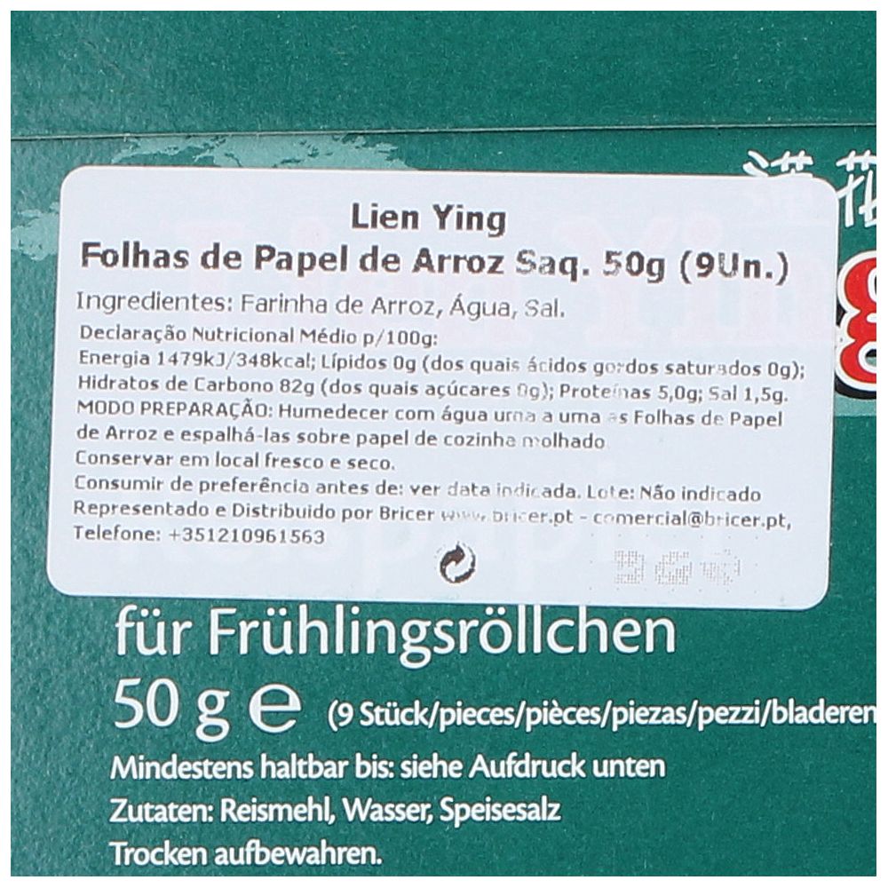  - Lien Ying Spring Roll Rice Paper 9 pc 50g (2)