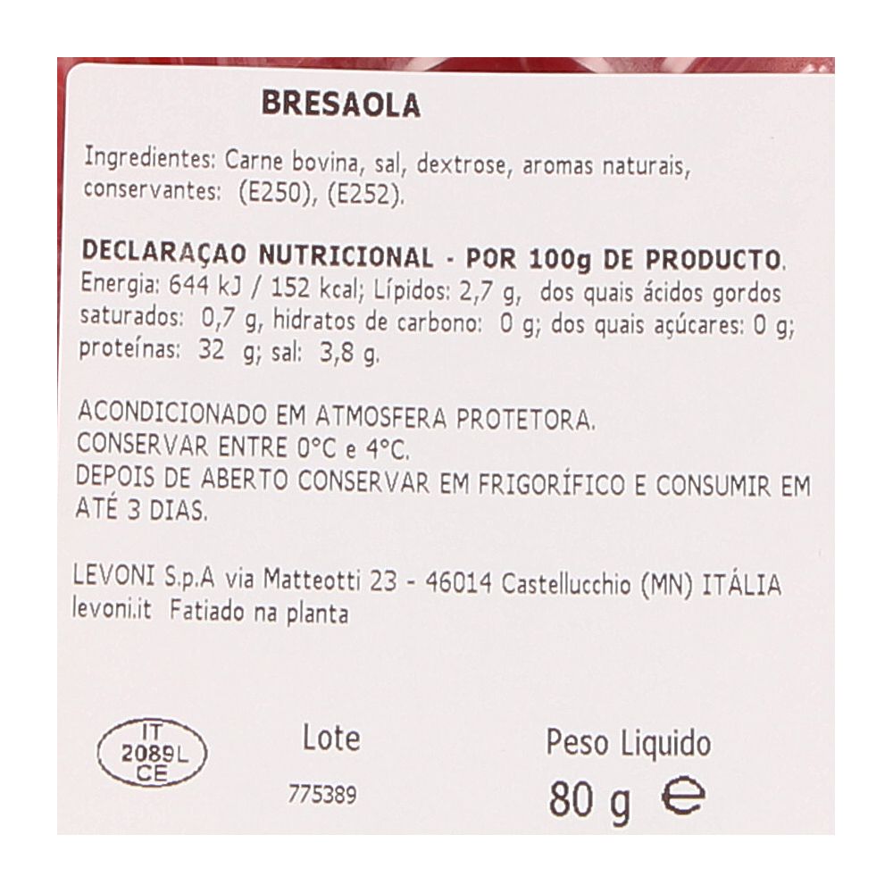  - Levoni Bresaola Slices 80 g (2)