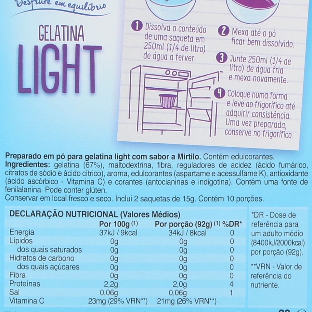  - Preparado Condi Gelatina Mirtilho Light 2 x 15 g (2)