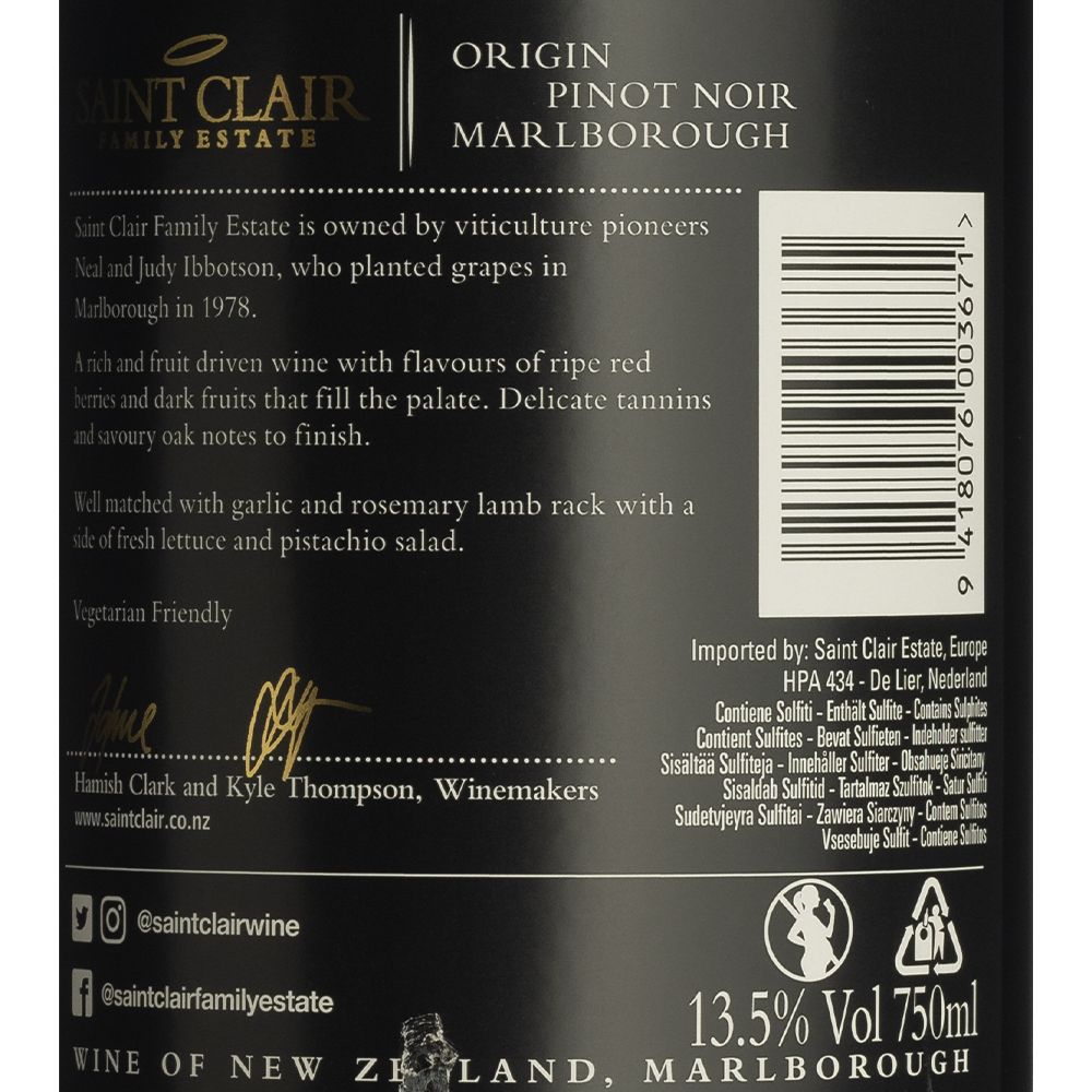  - Vinho Saint Clair Premium Pinot Noir Tinto 15 75cl (2)