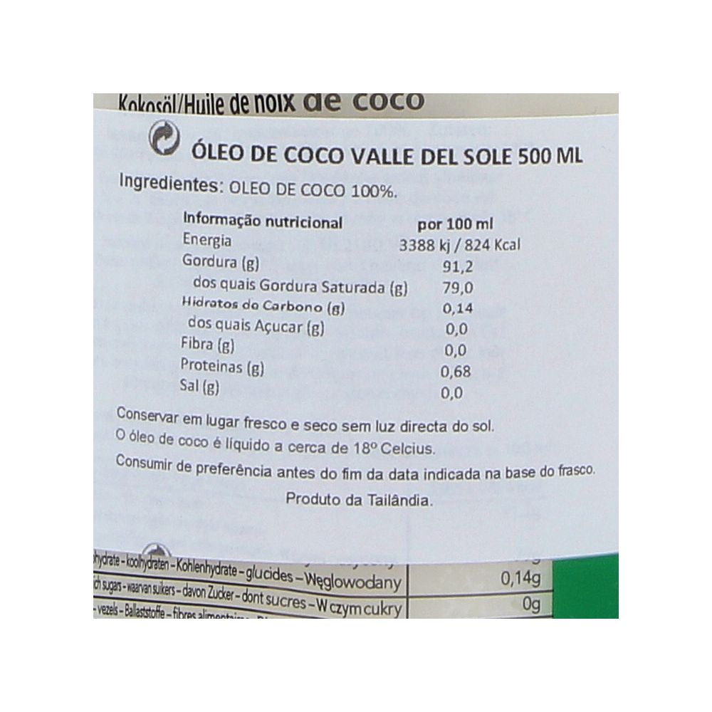  - Óleo Valle Del Sol Coco 500 mL (2)