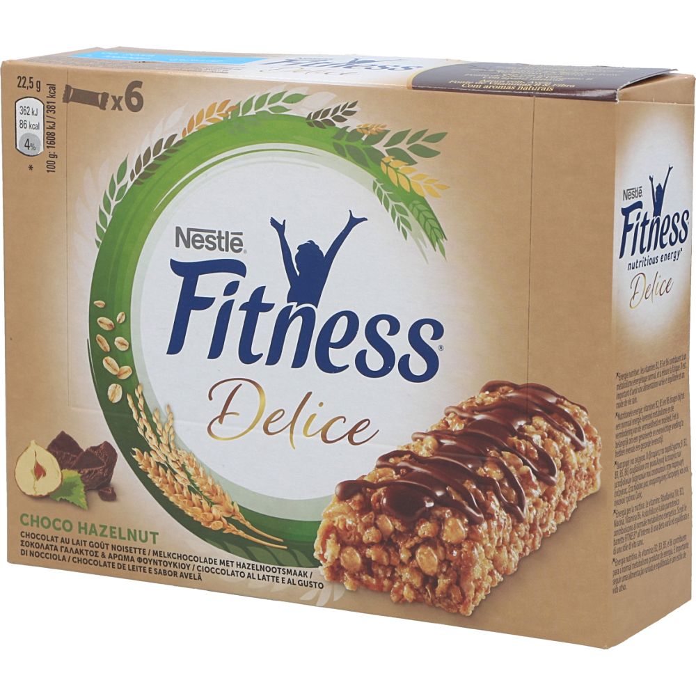  - Nestlé Fitness Delice Chocolate Hazelnut Cereal Bar 6 x 22.5 g (1)