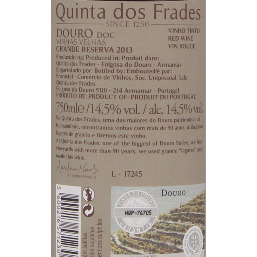  - Quinta Dos Frades Grande Reserva Vinhas Velhas Red Wine 2013 75cl (2)