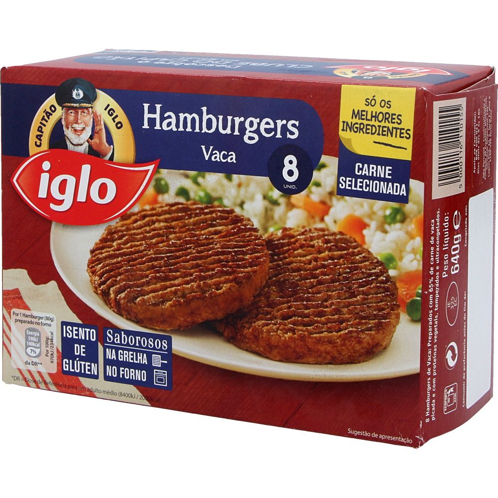  - Iglo Gluten-Free Beef Burgers 8 pc = 640 g (1)
