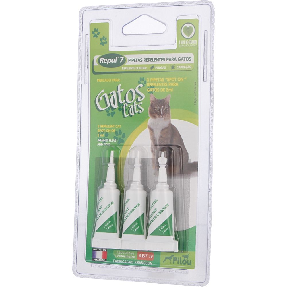  - Repul7 Pilou Pipettes Insect Repellent For Cats 3 x 2 ml (1)