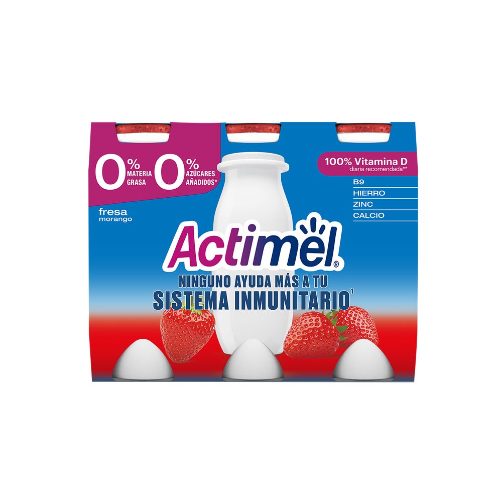  - Actimel Strawberry Yoghurt Drink 0% 6x100g (1)