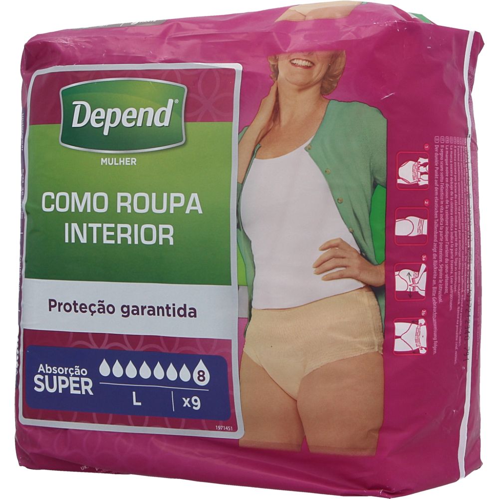  - Depend Absorbent Underwear Women L 9 pc (1)