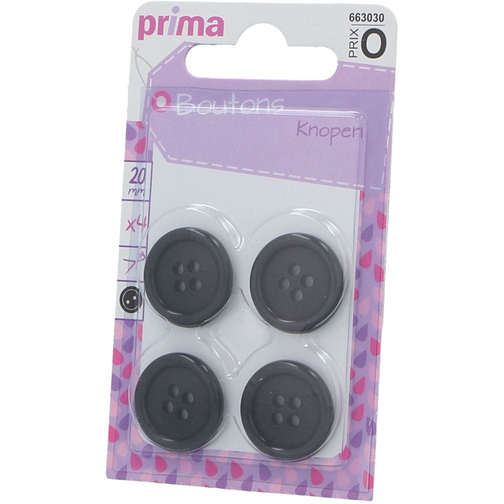  - Prima Buttons 20 mm Black pc (1)