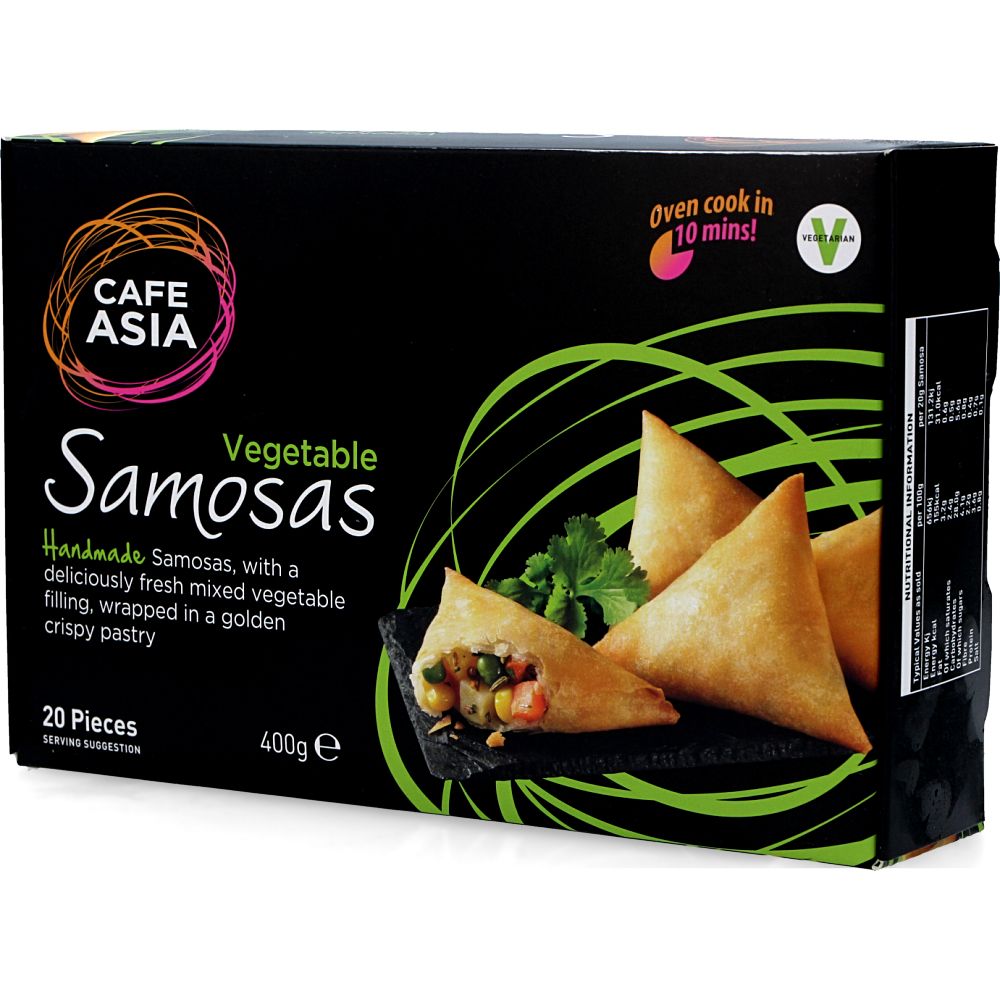  - Cafe Asia Mini Vegetable Samosas 20 pc = 400g (1)