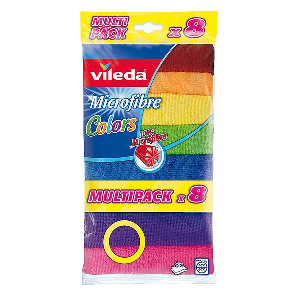  - Vileda Colors Microfibre Cloth 8 pc (1)