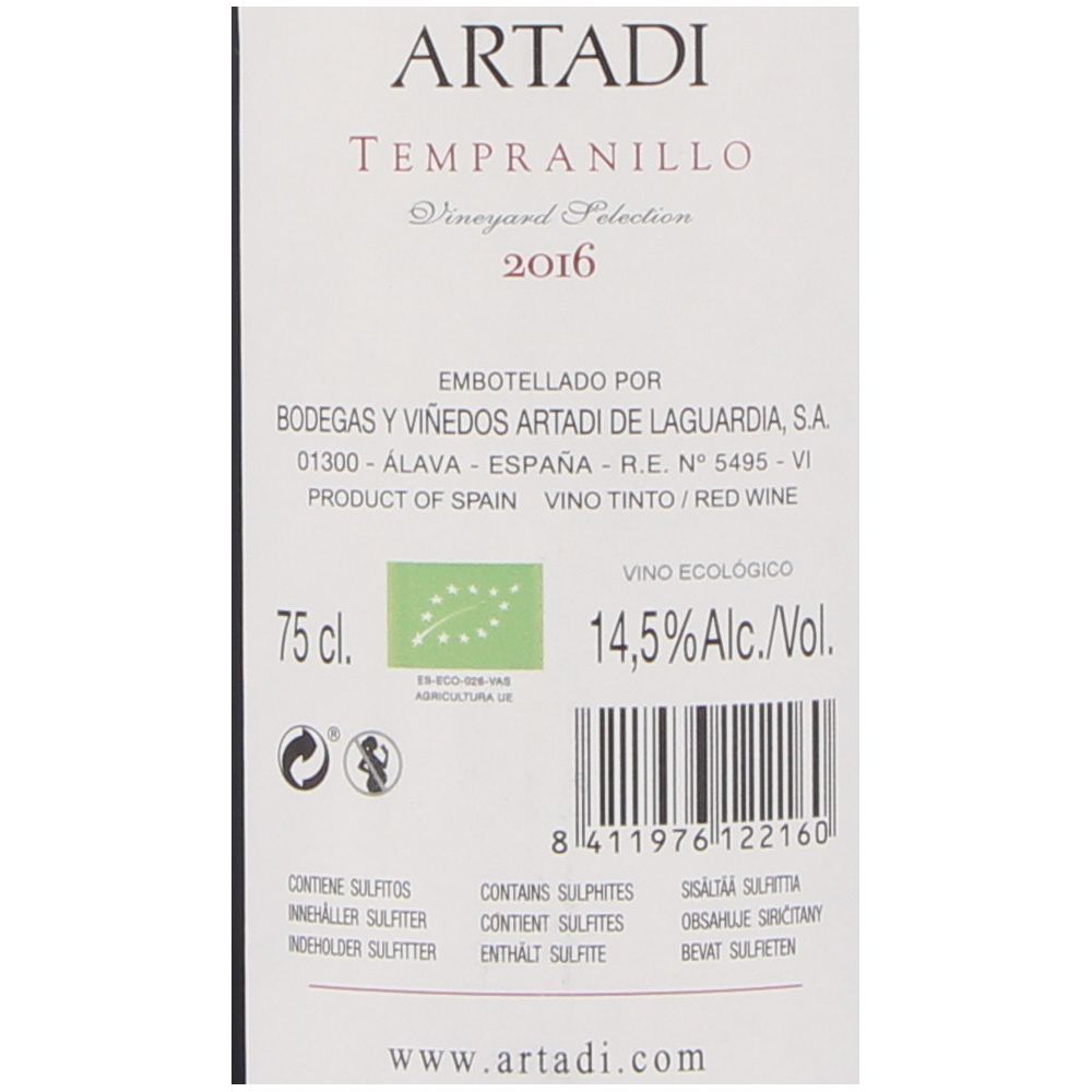  - Artadi Tempranillo Red Wine 75cl (2)