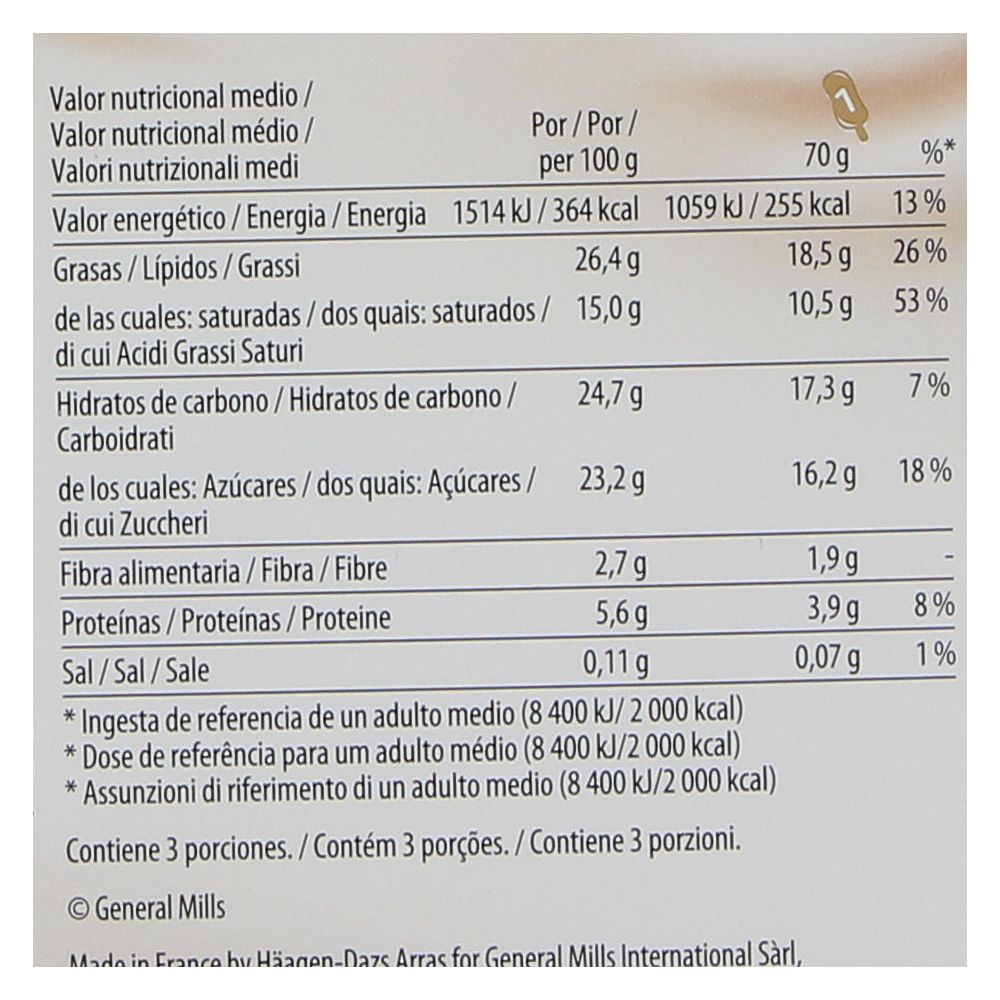  - Gelado Häagen-Dazs Chocolate Almond 3 x 80 mL (2)