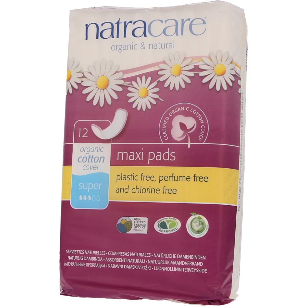  - Natracare Organic Cotton Sanitary Towels Super 12 pc (1)