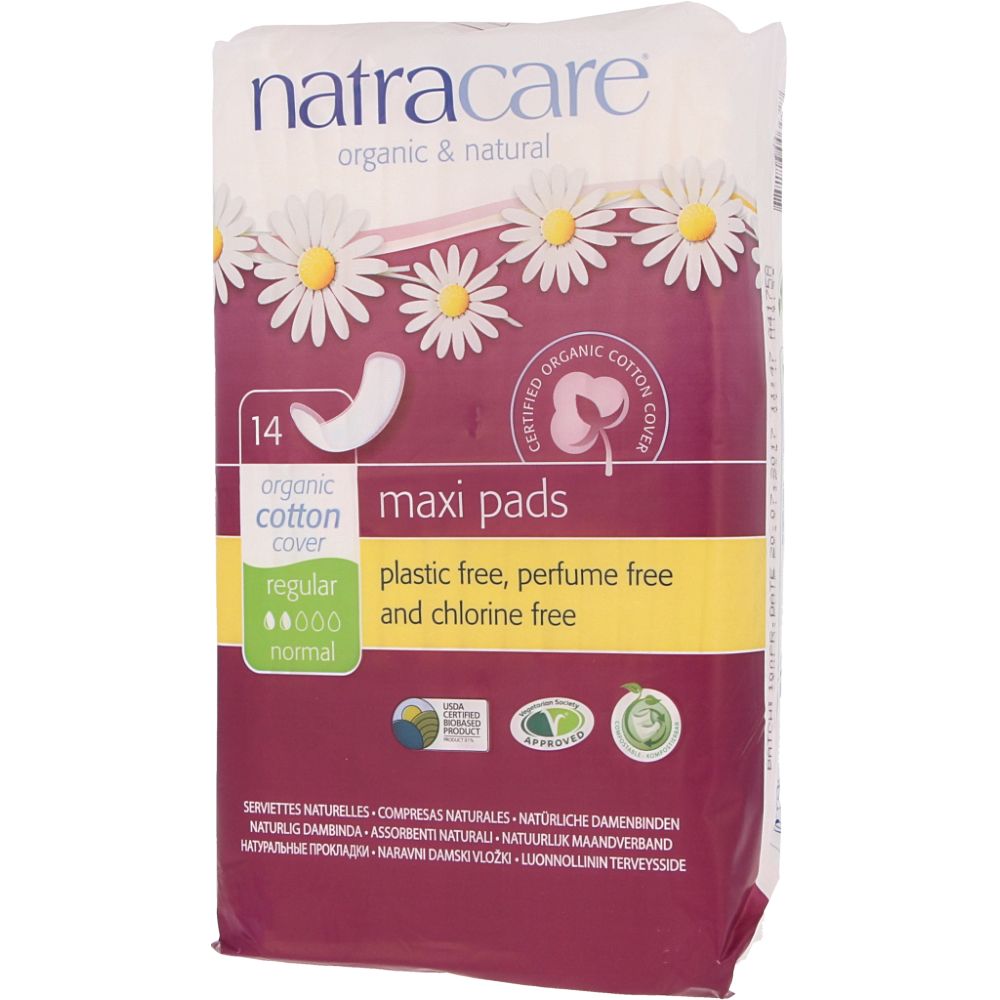  - Natracare Organic Cotton Sanitary Towels Regular 14 pc (1)