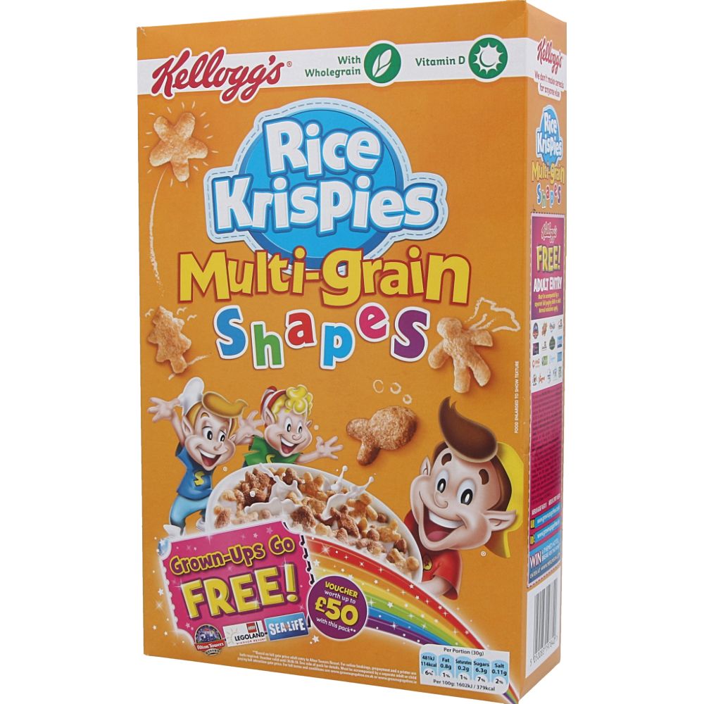  - Kellogg`s Rice Krispies Multi Grain Shapes Breakfast Cereal 350g (1)